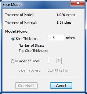 Model Slicing Slice Thickness Checking this option will let you define a particular value for each slice.
