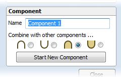 Automatic Component Creation Most of the modeling tools available under the component tree will act upon the current selected components.