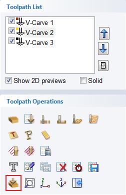 The different colors can be set from the Preview Toolpath form this appears automatically when a toolpath is calculated or can be accessed anytime by clicking the icon under the Toolpath Operations