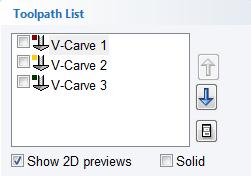 If you click the option at the top of this form where is says No Fill then this will leave that toolpath in the selected Preview Material Color.