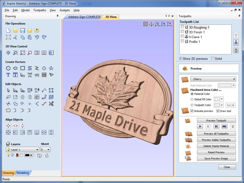 Overview of the interface 1 5 3 6 7 4 4 8 2 1) The Main Menu Bar (the Drop Down Menus) along the top of the screen (File, Edit, Model, Toolpaths, View, Gadgets, Help) provides access to most of the