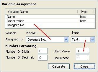 or to a Counter number that can be formatted and incremented using the Number Format options.