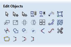 The Edit Objects Tool Group The tools in this section of Drawing Tools page all relate to objects that you can see in the 2D View, in particular vector drawings, and is where you will find the tools