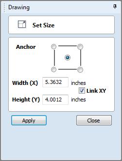 Set Size Selected vectors/bitmaps/component grayscale previews can be accurately scaled to an exact size using this option.