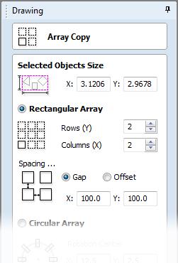 Copy Object Tools Block Copy Multiple copies of vectors/bitmaps/component grayscale previews can quickly be created using the Copy Vectors in a Linear or Circular Array.