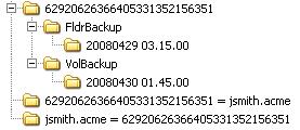 Backup Overview Backup Folder Structure Separate Image Location (page 36) paths may be specified for volume and folder backups. Volume backups and folder backups are saved as full backup sets.