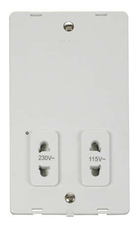 Product Range Dual Voltage Shaver Socket Insert & Cover Plate (230V/115V) SIN100** Dual Voltage Shaver