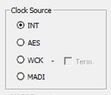 DirectOut Technologies Chapter 4d - ANDIAMO.AES (SRC) Clock source The system clock can be set to one of four possible clock sources. The termination of the word clock input is switchable.