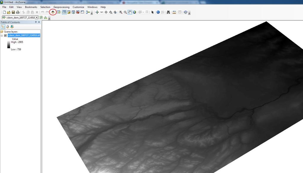 Creating 3D contours using ArcScene 1. Open your DEM file. This is a representation of elevation in the Calgary area.