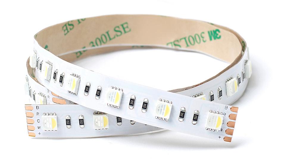03 Specifications ColourStrip RGBW ColourStrip is a commercial grade RGBW LED strip light capable of producing a wide spectrum of colours by mixing red, green, blue and white.