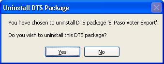 Installing and Uninstalling DTS Packages Installing DTS Packages DTS packages consist of a package file with an extension of.dts, and a configuration file of the same name and an extension of.xml.