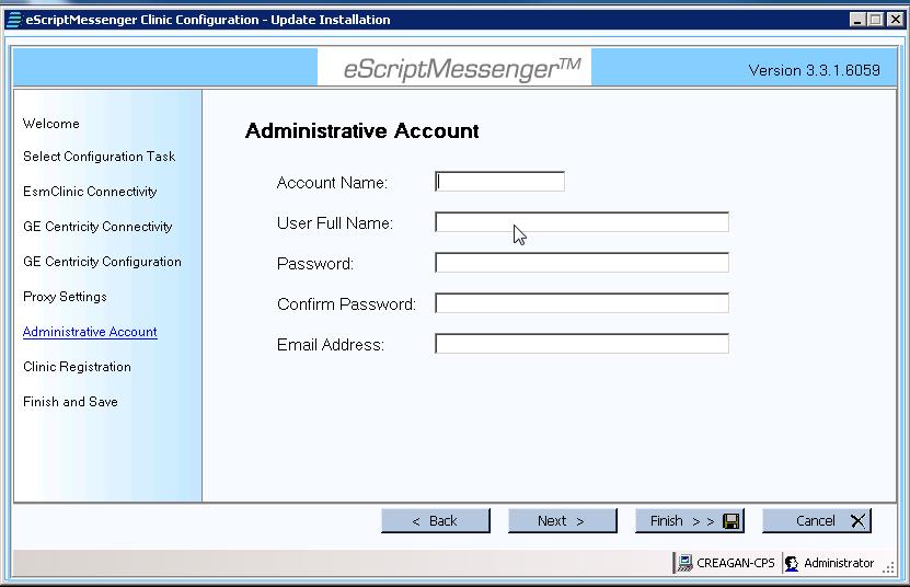 10. Fill out the Administrator Details section. This section will create the initial esm Admin Console login. Make note of this account!