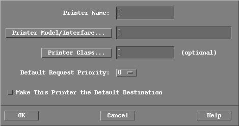 Figure 21-5. Adding a local printer. A Printer Name is any name of your choice. The printer will be known with this name on your system. For example, you can select a name laserjet here.