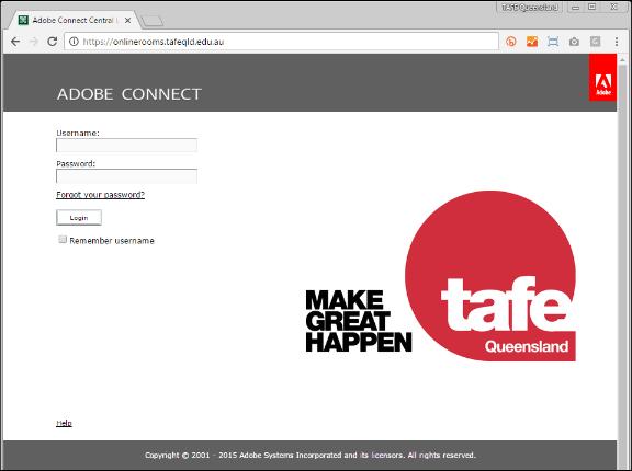 4. Online Rooms is accessible to all staff through https://onlinerooms.tafeqld.edu.au using your network login information.