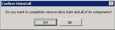 14. Select Uninstall and click Next. The Confirm Uninstall dialog box opens for confirmation.