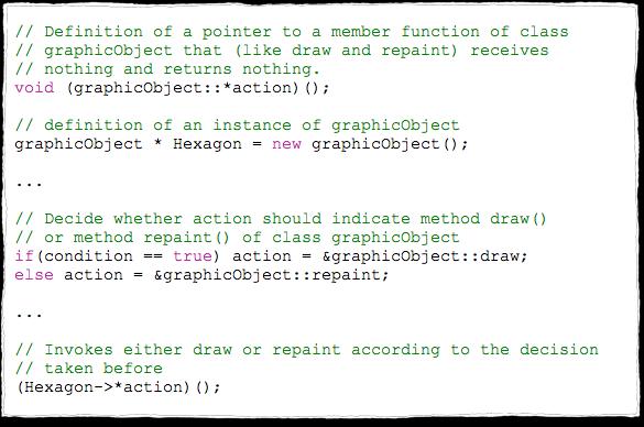 POINTERS TO MEMBER FUNCTIONS C++: it is possible to define