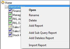 Location: Report Manager > Home > Right-Click Any Folder Report Context Right-Click Menu Simplified The Right-click options Run Sample and Refresh on the Report Context right-click Menu have been