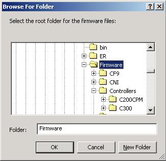 7 FIRMWARE UPGRADES FOR SERIES C DEVICES/EUCN NODES 4 Navigate the directory tree in the list box to find and select the new default folder for firmware files, so the file name