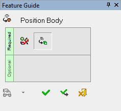 10. Pick the Position Body command, Position Body 1) Pick object 2) Position Body