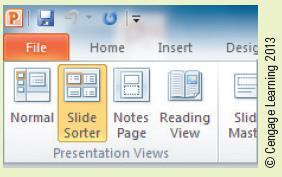 Changing the Slide View PowerPoint offers