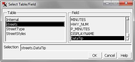 Controls for choosing the DataTip field are in the Layer Controls window for the layer.