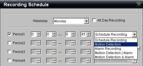 6. Any day of the week may be selected in the Weekday drop down (we will copy this to every day of the week later. 7. Click on Period1. 8.