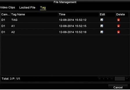 Figure 7-10 7 Tag Management Interface Playing Back by Tag 1. Select the Tag from the drop-down list in the Playback interface. 2.
