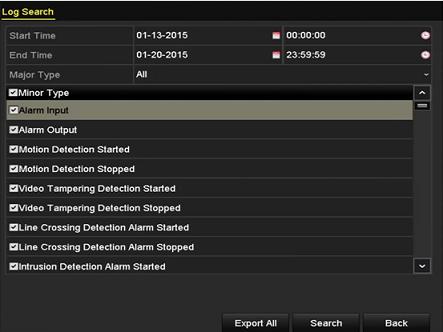 Figure 7-16 System Log Search Interface 3.