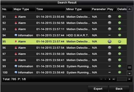 Figure 7-17 System Log Search Results 4.