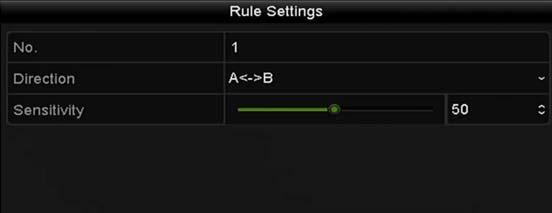 Click OK to save the rule settings and back to the line crossing detection settings
