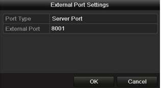 NOTE You can use the default port No., or change it according to actual requirements. External Port indicates the port No. for port mapping in the router. The value of the RTSP port No.