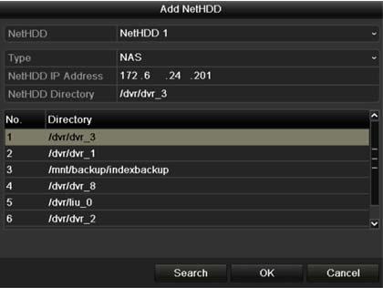 Figure 13-8 Add NAS Disk Add IP SAN: - Enter the NetHDD IP address in the text field.