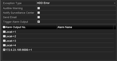 Figure 13-23 Configure HDD Error Alarm 4.