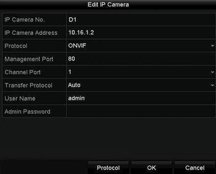 Table 3-1 IP Camera Management Icons Icon Explanation Delete the IP camera. Advanced camera settings.