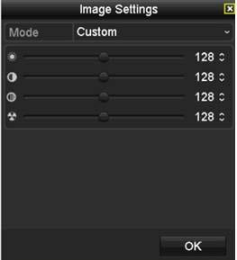 Figure 4-4 Image Settings Preset From here, you can set the image
