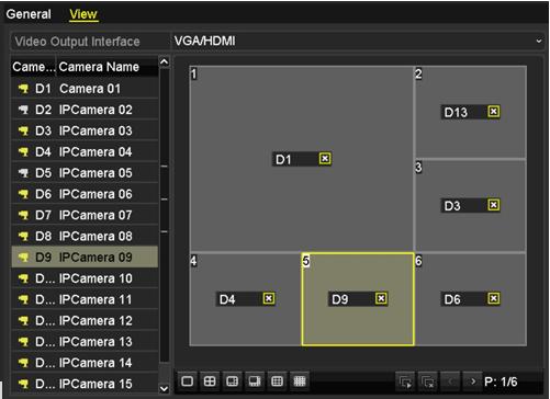 Setting Cameras Order Figure 4-8 Live View - Camera Order 1. Select a View mode in. 2. Select the small window, and double-click on the channel number to display the channel on the window. 3.