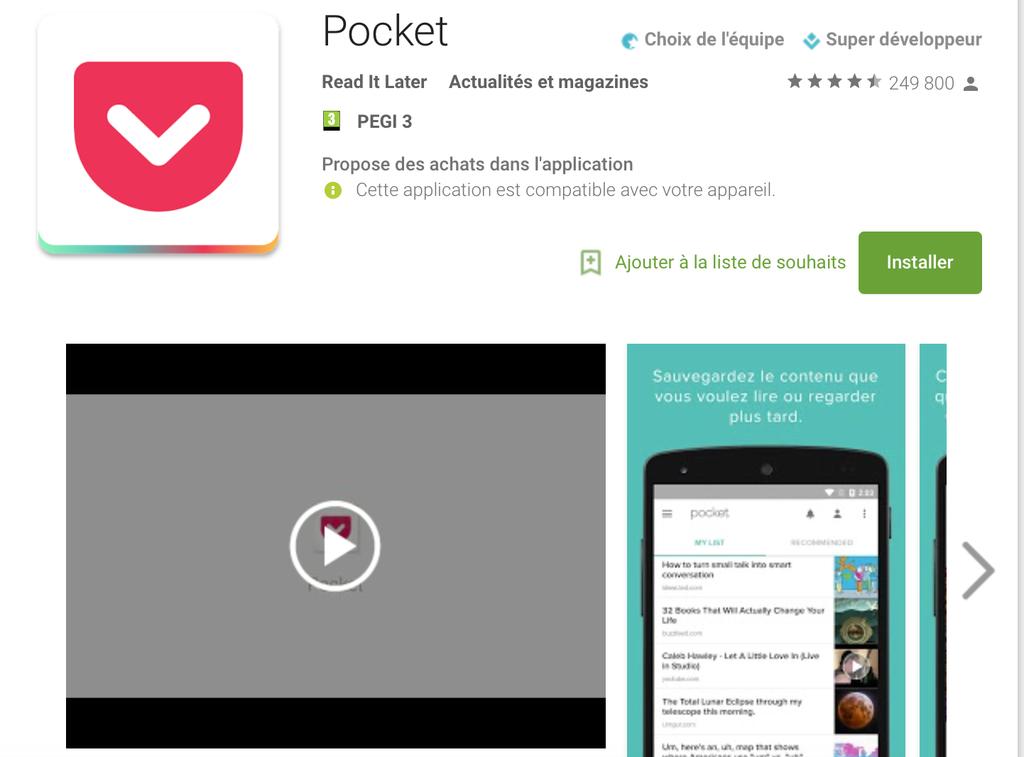 Today s App : Pocket (3/3) https://play.google.