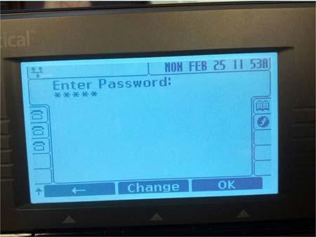 Enter the Configuration Menu password using the phone s keypad.
