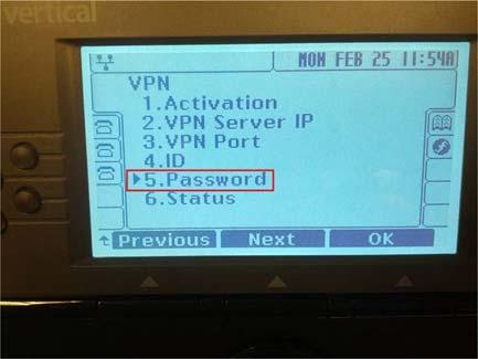 Configuring VPN on a user s IP phone 3-8 Chapter 3 Setting Up Users and Phones 7. Select Password. 8.