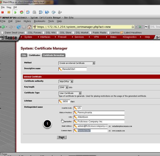 Create the User Certificate(s) 1. Repeat the previous process, but selecting User Certificate for the Certificate Type.