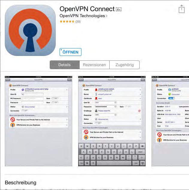 2.3 Installation for the ios operating system (1) On your iphone / ipad look for the OpenVPN Connect app in the Apple App Store and install it: Figure