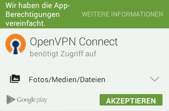 Store and install it: Figure 27: Android OpenVPN (2) Confirm the access