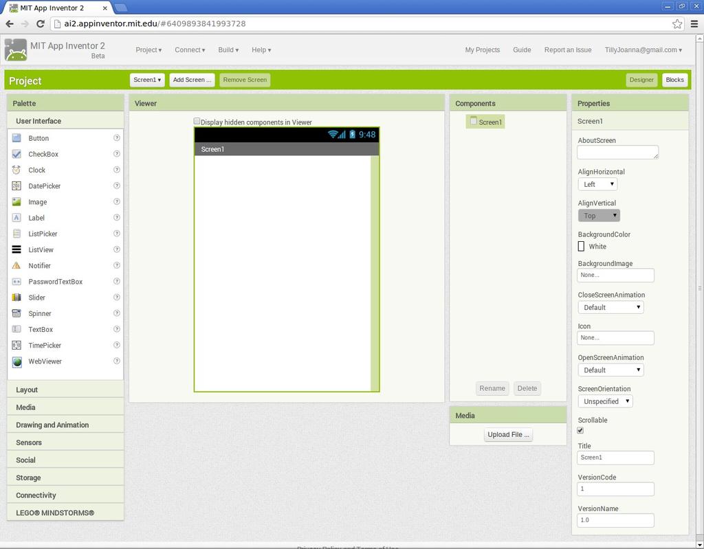 Main Window This is the screen This is where the things to put into your app are found This