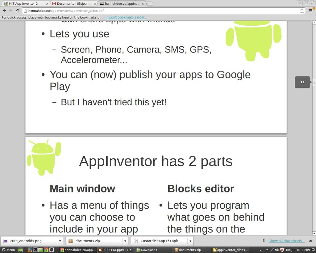AppInventor You should now all have a window in your browser with some AppInventor stuff in it And the blocks editor