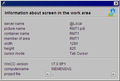 System operator inputs 6.4 Carrying out system operator inputs 6.4.2 How to display picture information Introduction You can show information about the process picture currently displayed in the working area.