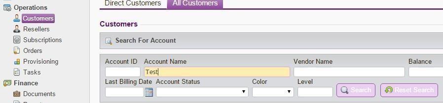2) Once you have found the account select Orders and then Add New Order.