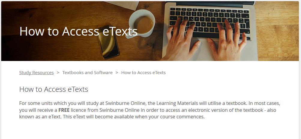 etext We have a guide for how to access and view your etext