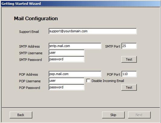 LabTech Figure 17: Mail Configuration 46. LabTech uses email for a variety of purposes, such as alerting and ticketing. In order to use email, these settings need to be configured.