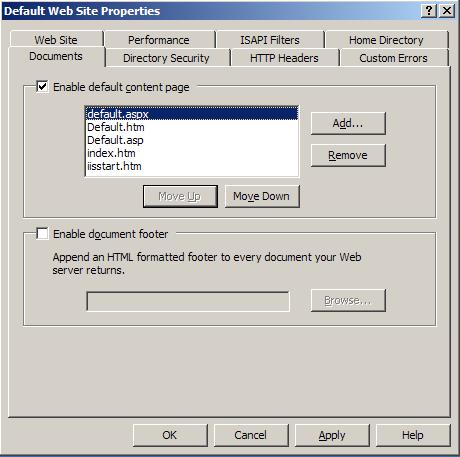 LabTech Figure 28: LabTech Properties Default Document 7. Click Add. 8. Enter default.aspx and click OK. 9. Use the Move Up button to move it to the top of the list, if necessary. 10. Click OK.