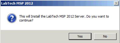 LabTech Figure 1: LabTech MSP 2012 Installation 3. Click Yes to continue. The Readme Information will display. 4.